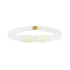 Armband bergkristall 2 naturpärlor S/M
