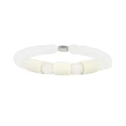 Armband bergkristall 3 naturpärlor L/XL
