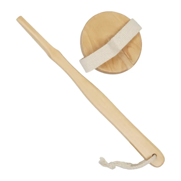 Borste i trä med massageknoppar