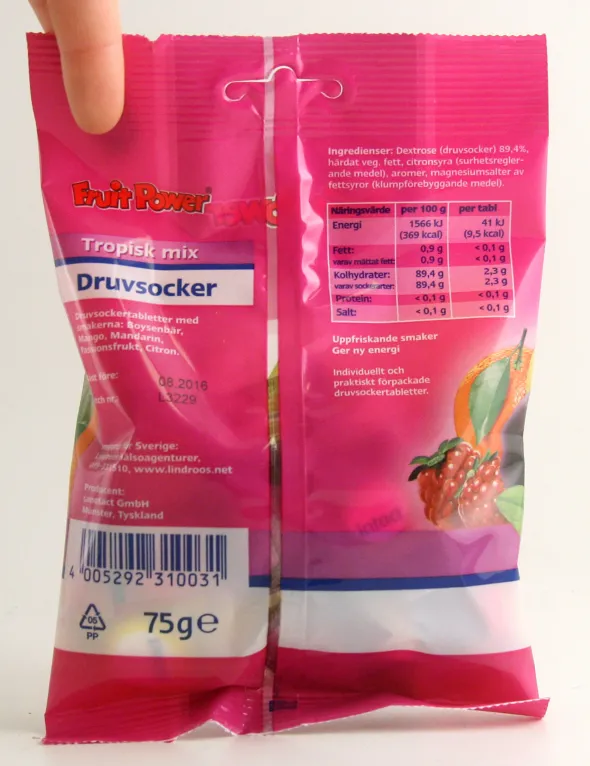 Druvsocker tropisk-mix påse 75g
