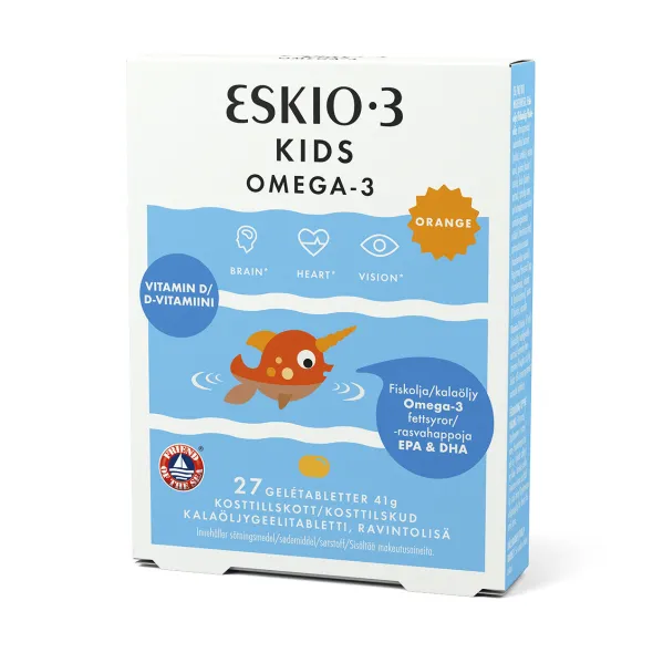 Eskio-3 Kids Chewable + D-vitamin 27 tabletter