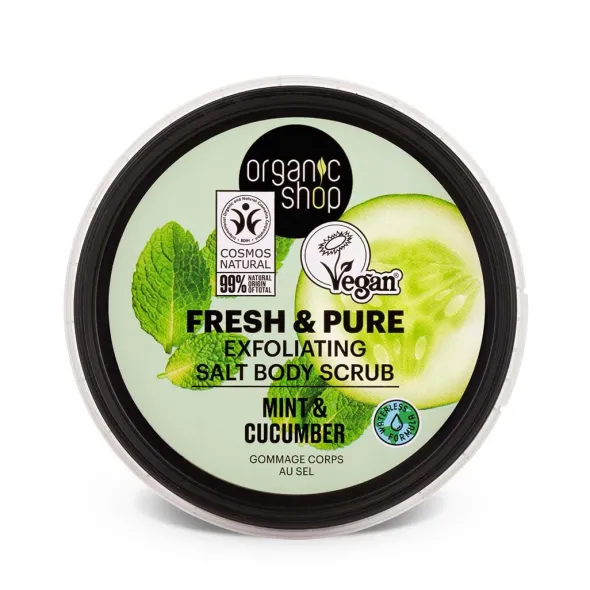 Exfoliating salt body scrub Mint & Cucumber 250ml