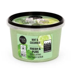 Exfoliating salt body scrub Mint & Cucumber 250ml