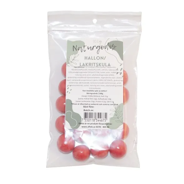Hallon/Lakritskula 100g