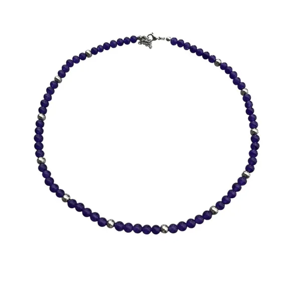 Halsband Lila Kalcedon 6mm