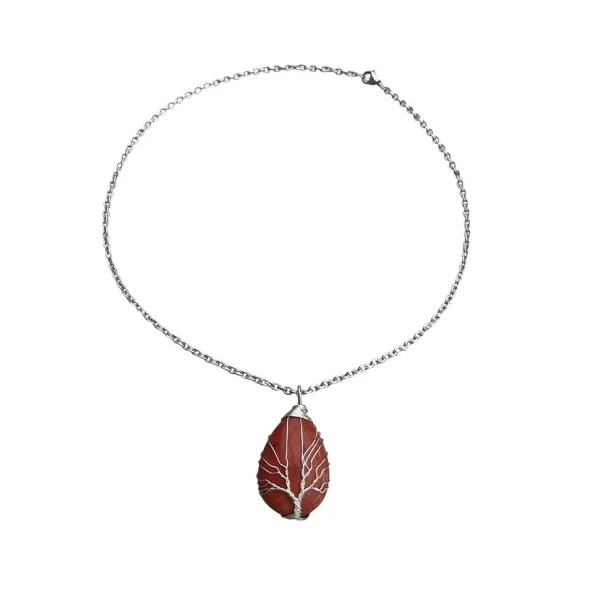 Halsband Livets Träd Röd Onyx
