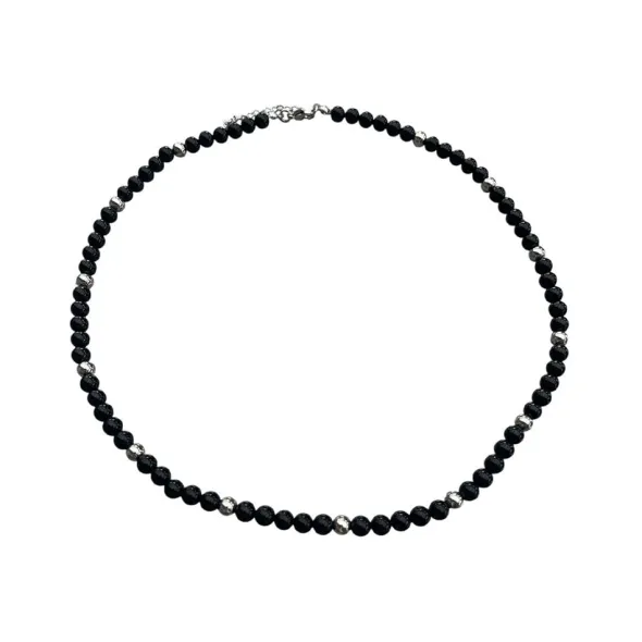 Halsband Svart Onyx 6mm