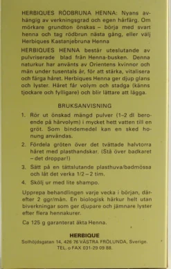 Henna pulver rödbrun 125g