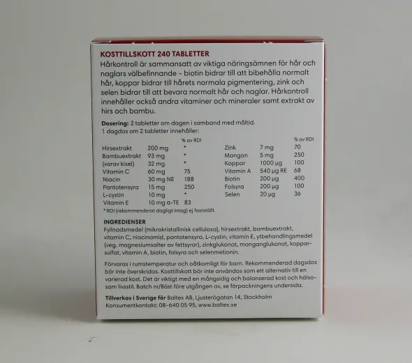 Hårkontroll 240 tabletter