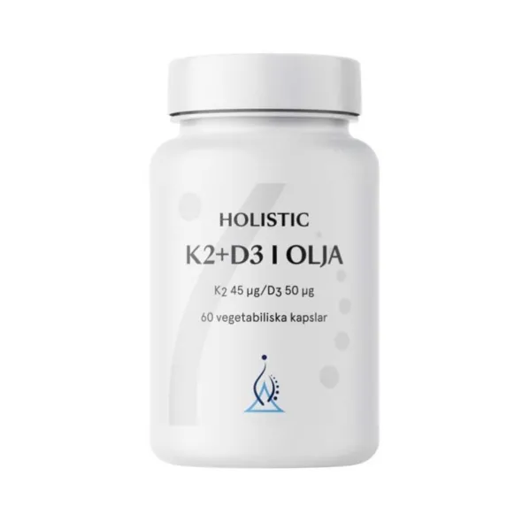 K2+D3-vitamin i olivolja 60 vegetabiliska kapslar