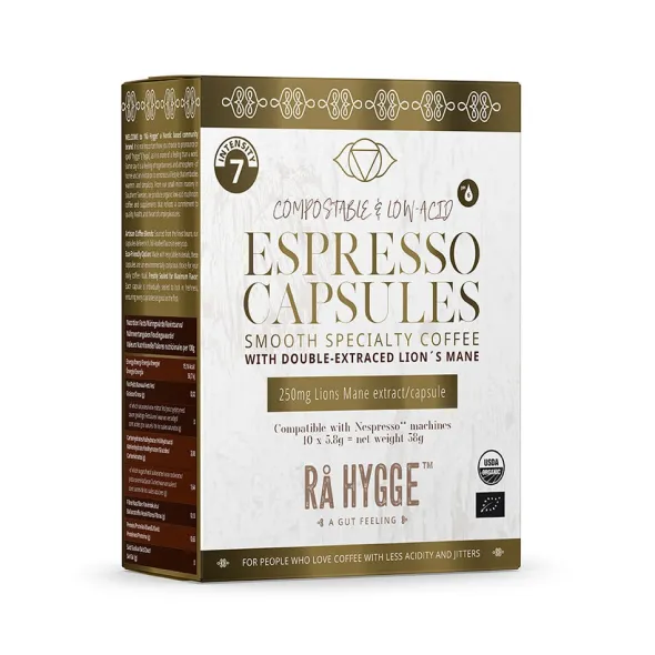 Lion's Mane Low-Acid Compostable Coffee Capsules (10x5,7g)