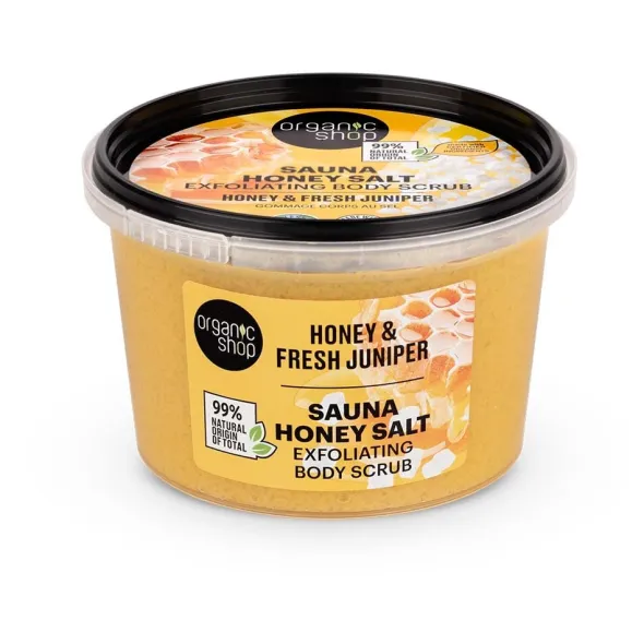 Sauna Honey Salt Exfoliating body scrub Honey & Fresh Juniper 250ml