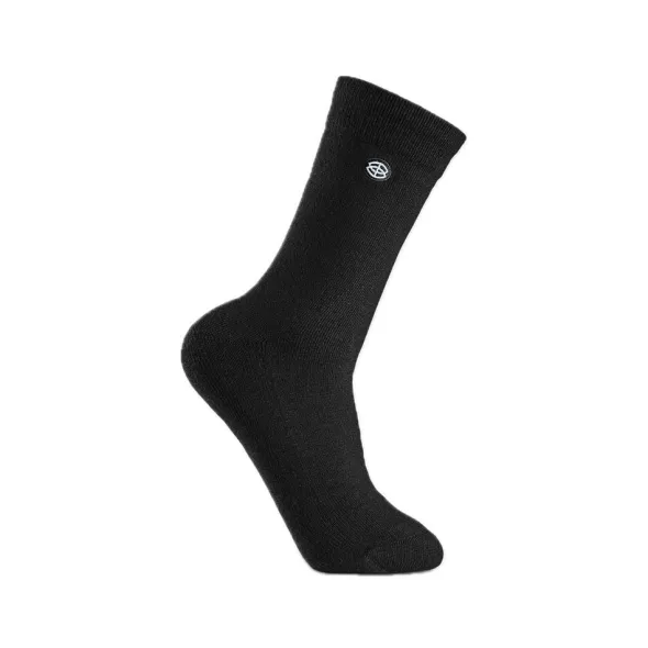 Ullstrumpor med frotte svart 1 par