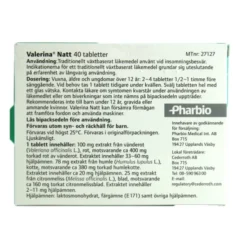 Valerina Natt 40 tabletter