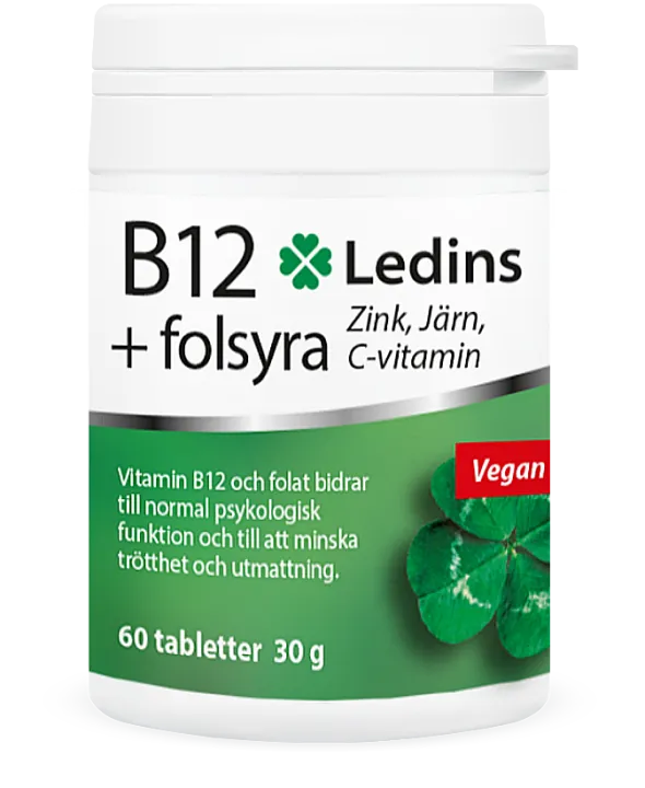 Vitamin B12 med folsyra 60 tabletter