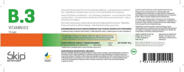 Vitamin B.3 250mg 75 tabletter