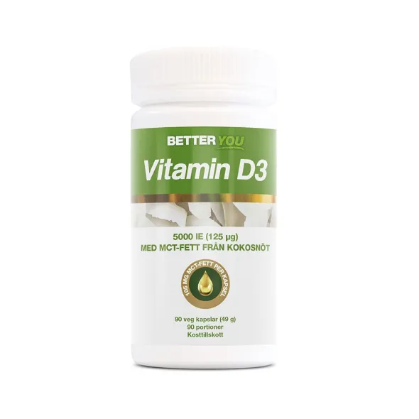 Vitamin D3 5000IE + MCT 90 kapslar