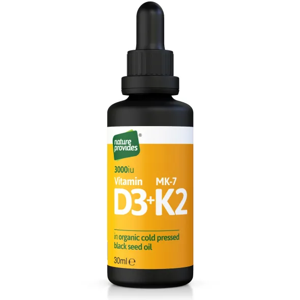 Vitamin D3+K2 in Organic Black Seed Oil 30ml