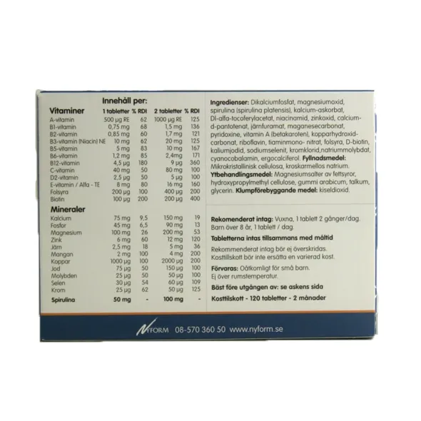 V&M Multivitamin & Mineral 120 tabletter
